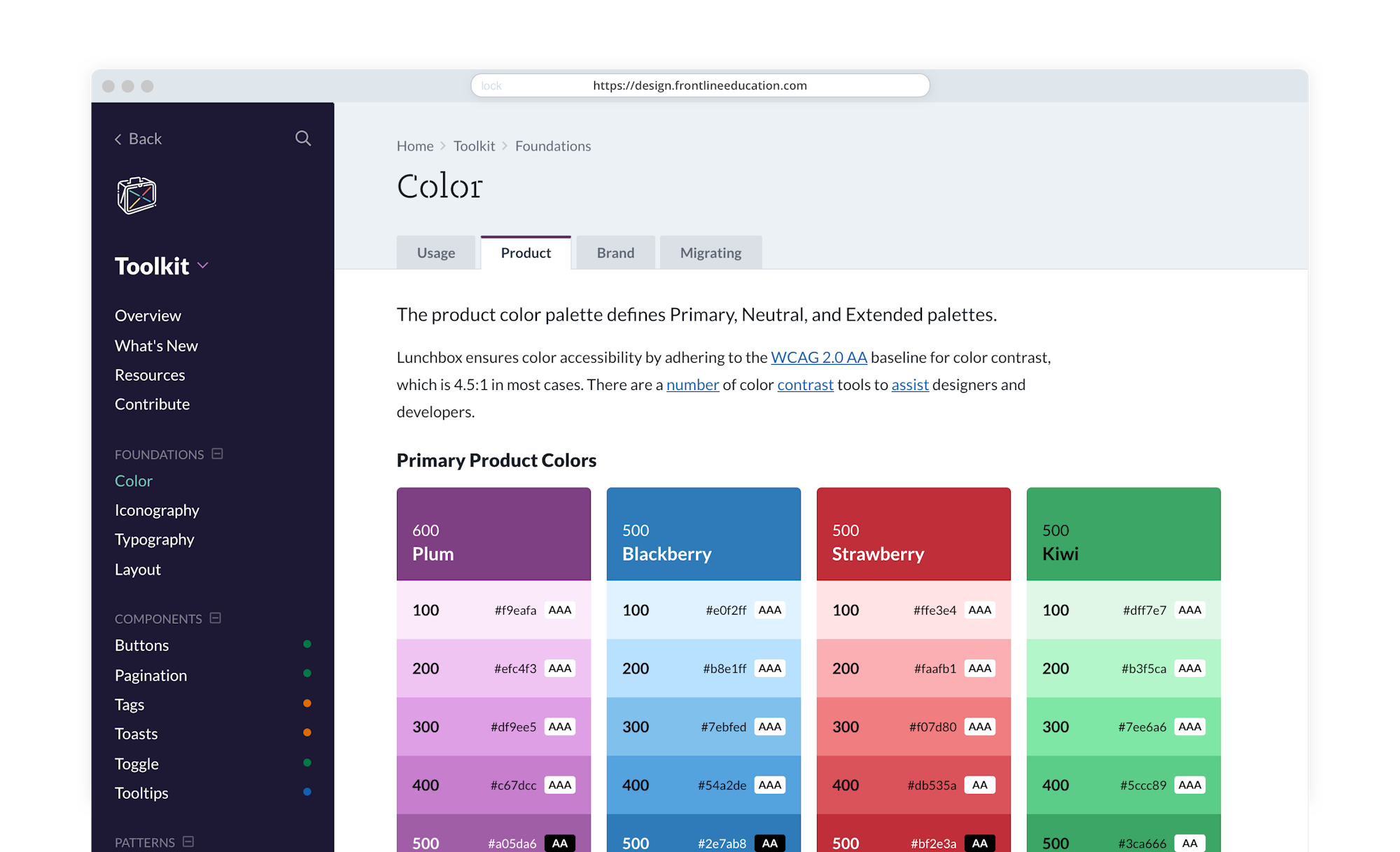 Color and accessibility guidelines