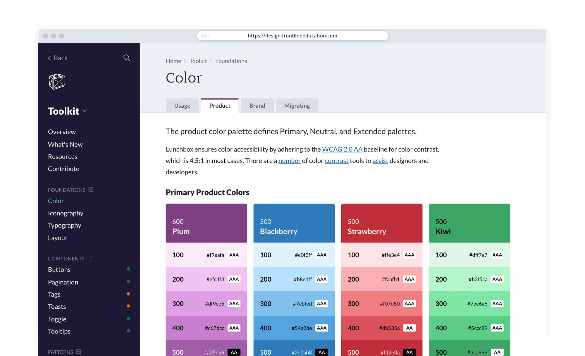 Color and accessibility guidelines