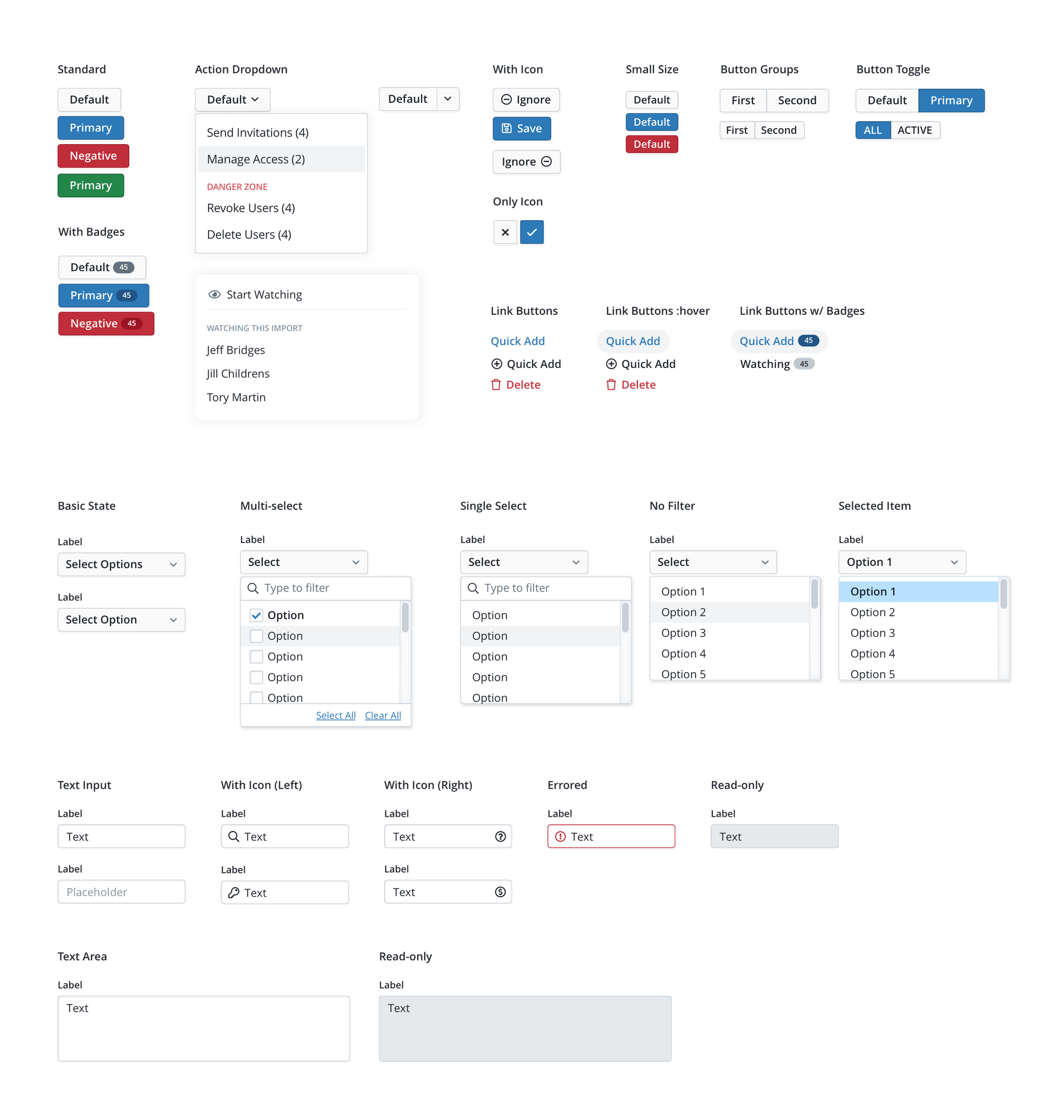 All sorts of UI controls!